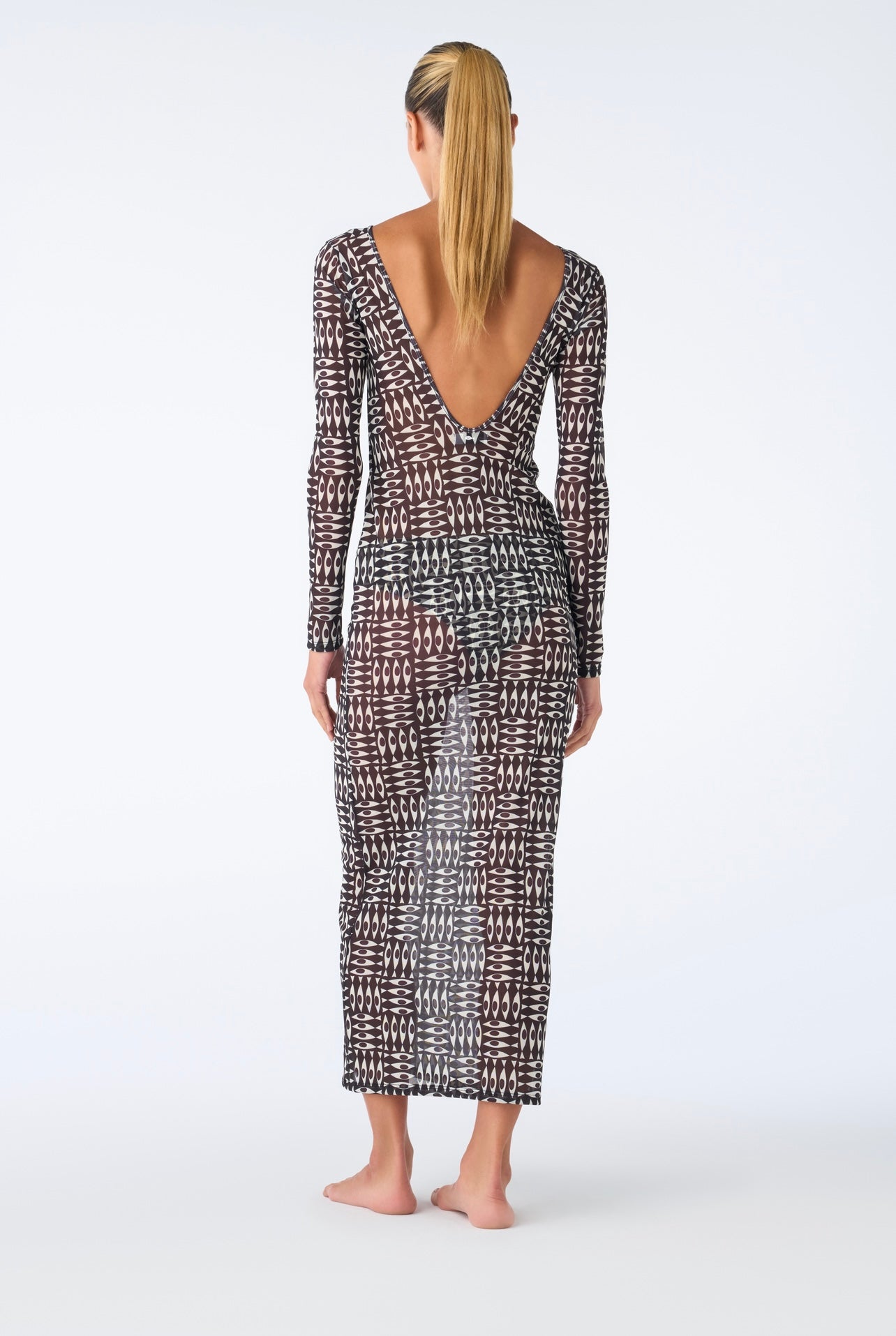 MIDNIGHT MOLA MESH LONG DRESS