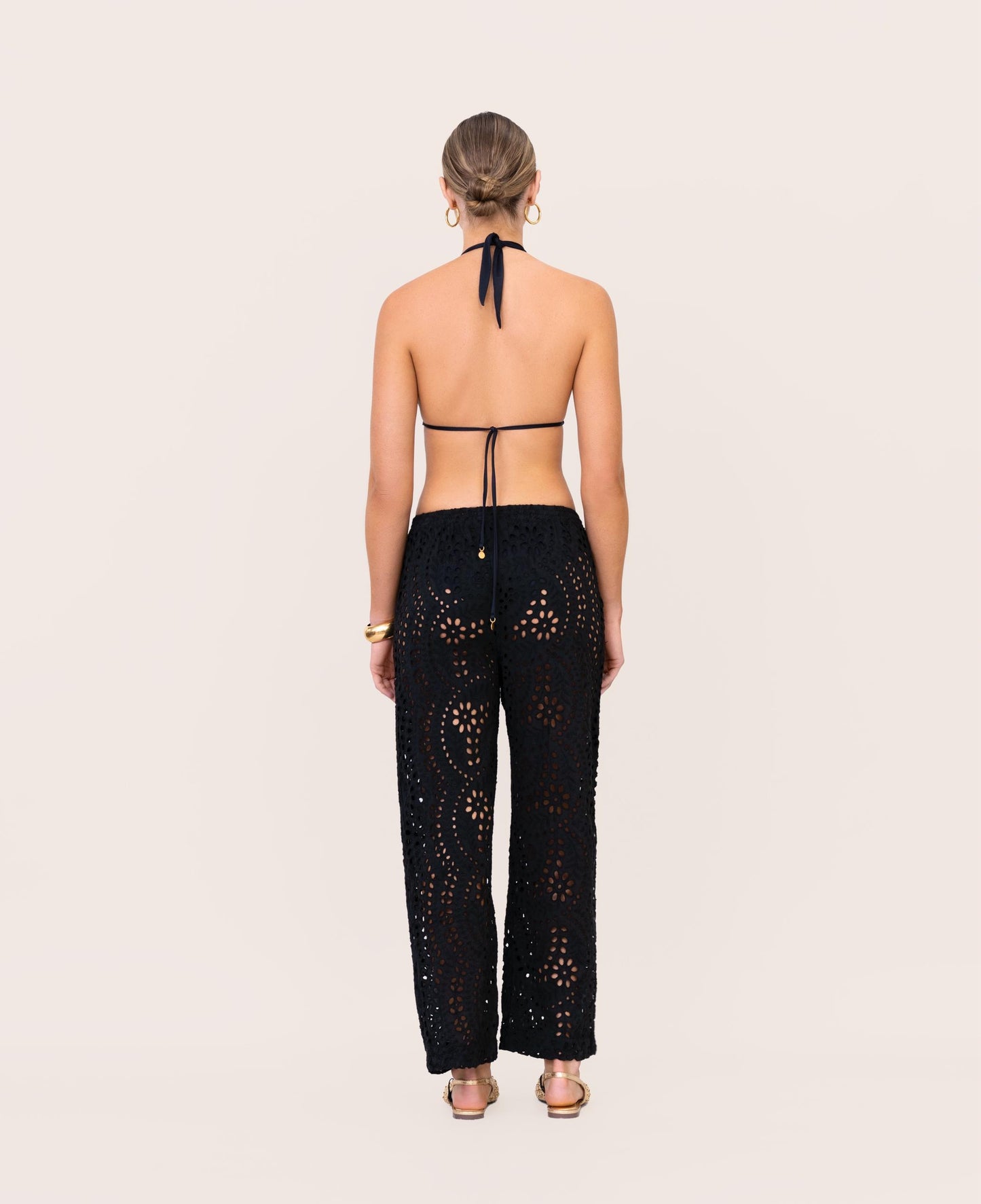BLACK LACE PANTS