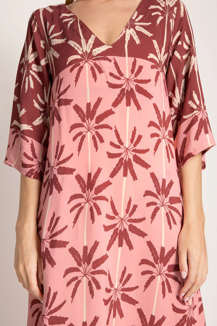 PINK PRINT LONG KIMONO