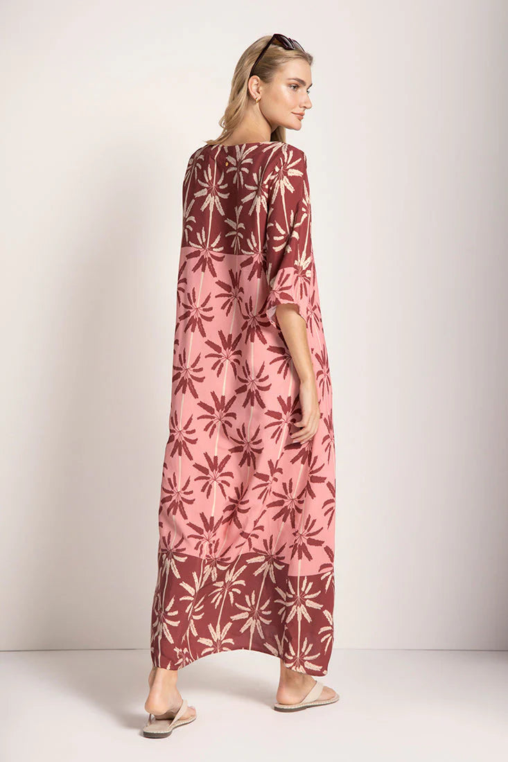 PINK PRINT LONG KIMONO