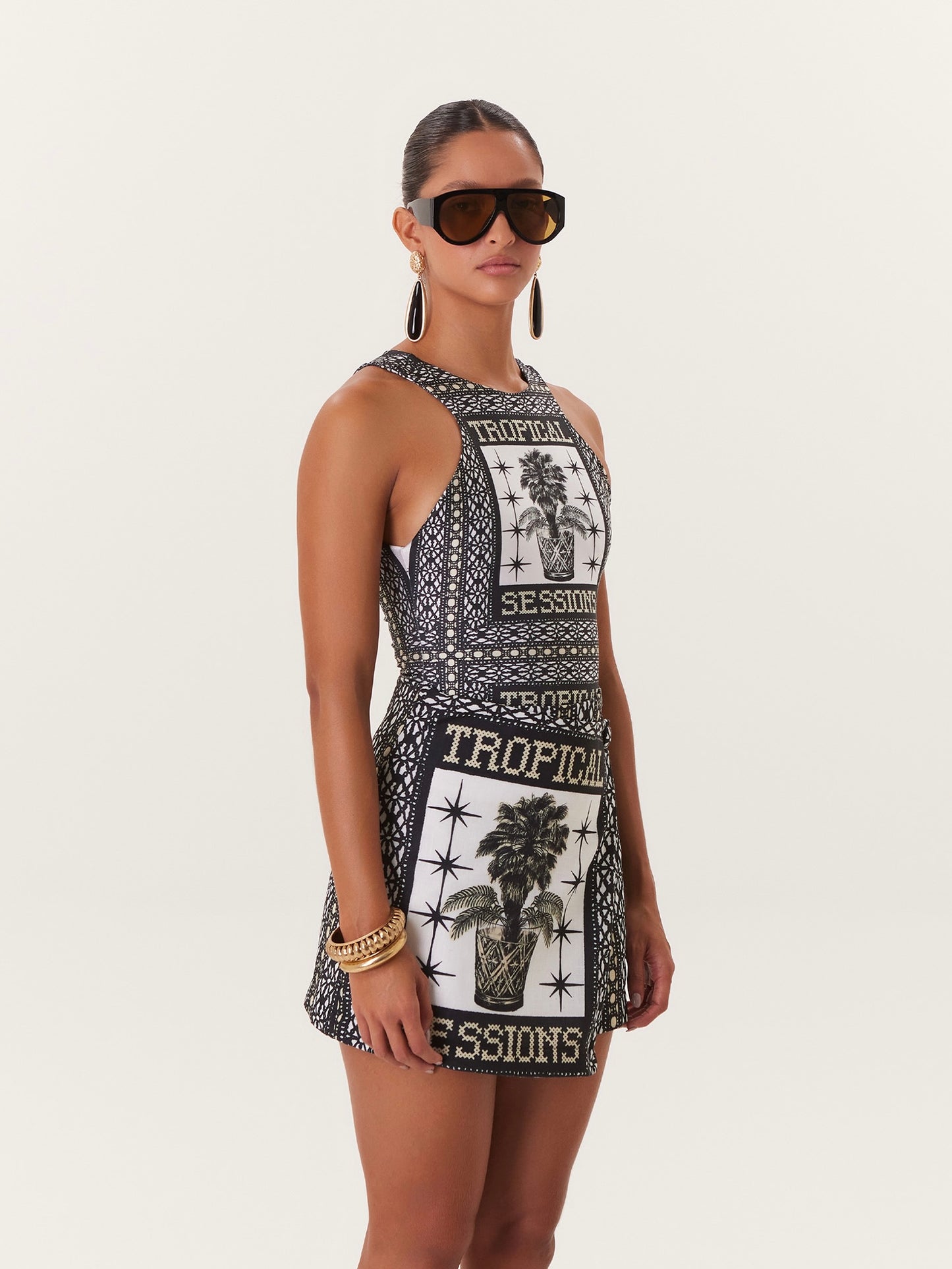 TROPICAL MINI SKIRT BLACK