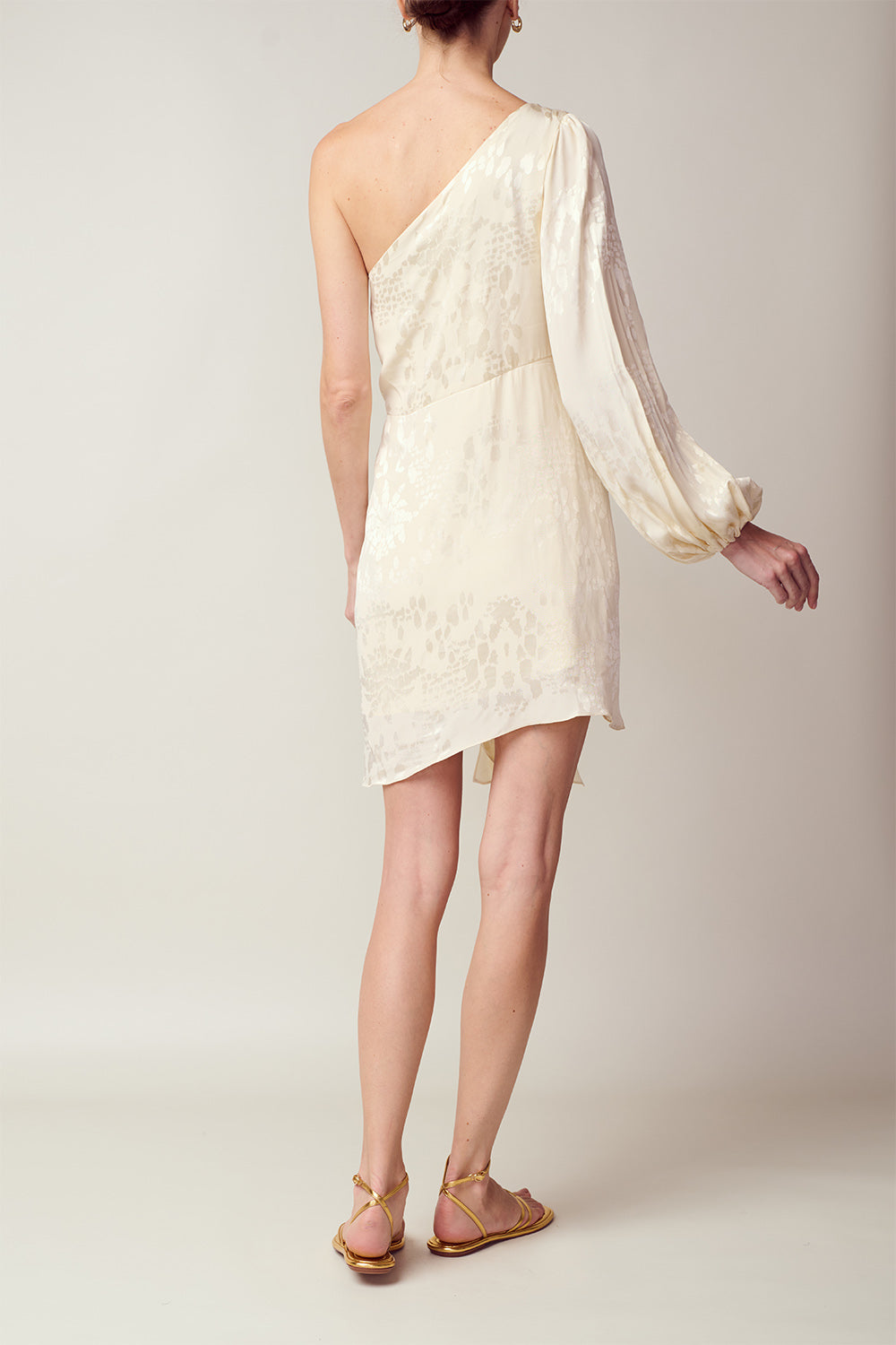 CAYMAN IVORY JAQUARD DRESS