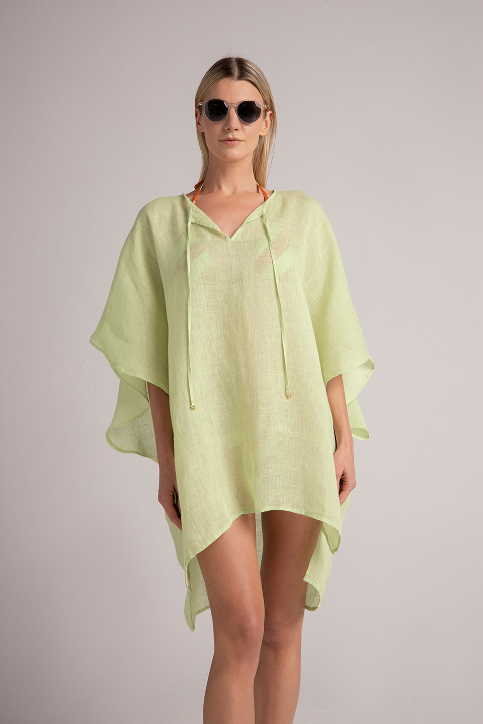 LIGHT GREEN LINEN KIMONO