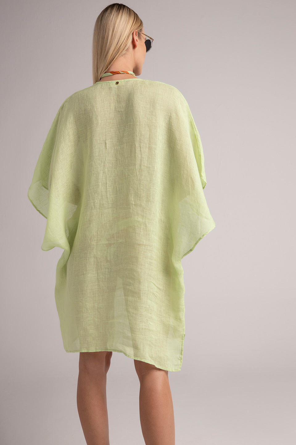LIGHT GREEN LINEN KIMONO