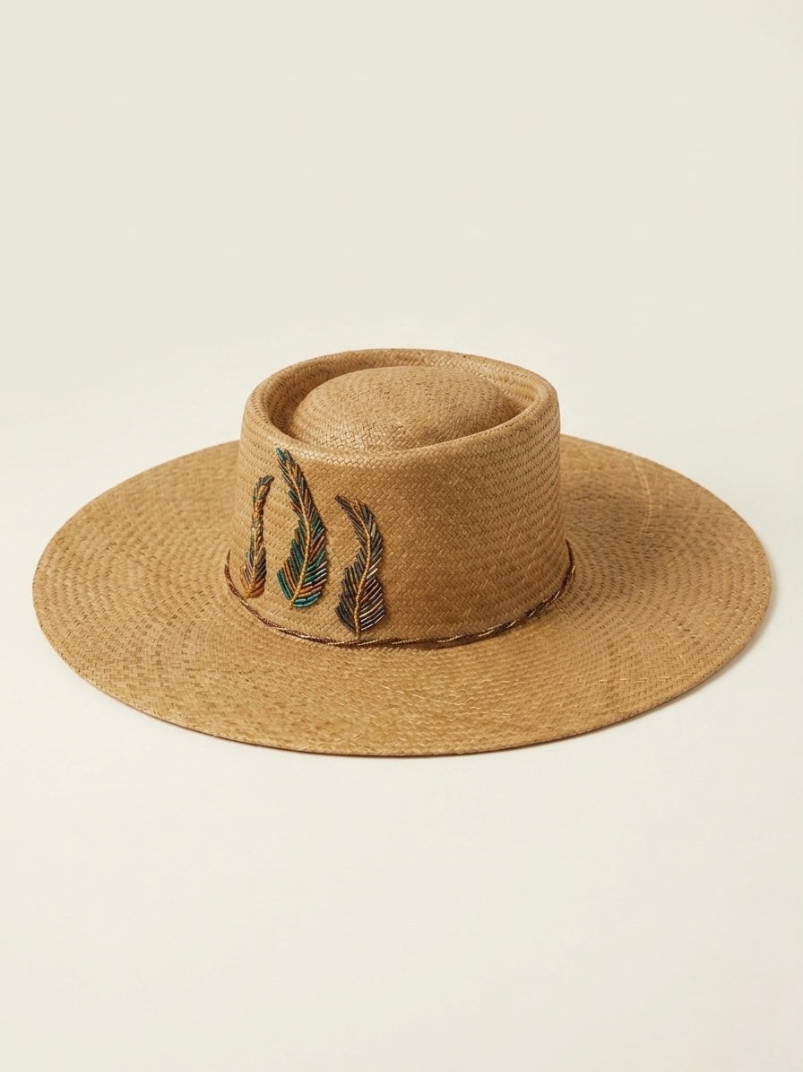 BEADED FEATHER HAT