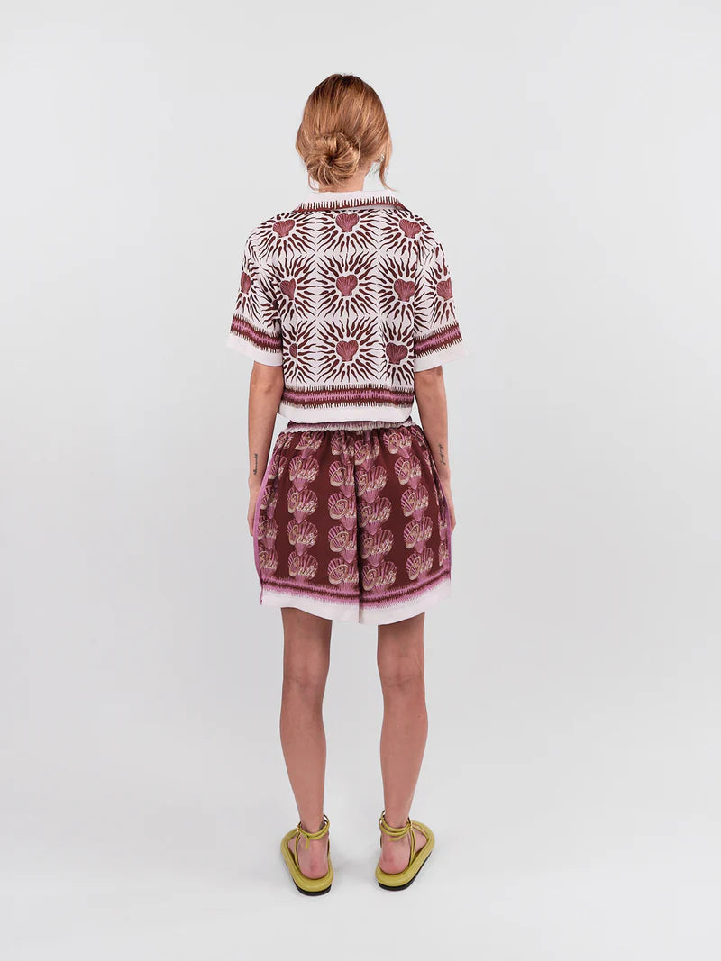 OASIS ELASTIC SHORTS TERRACOTTA