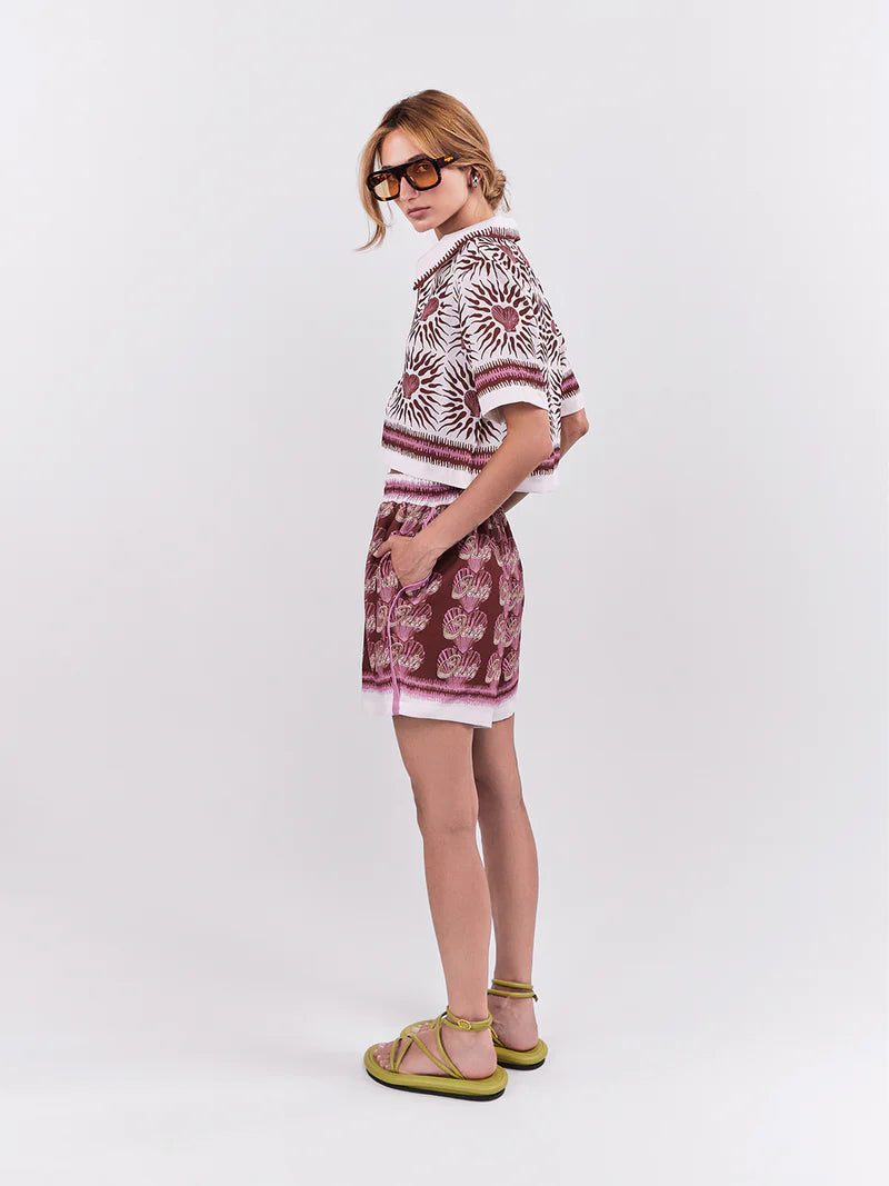 OASIS ELASTIC SHORTS TERRACOTTA