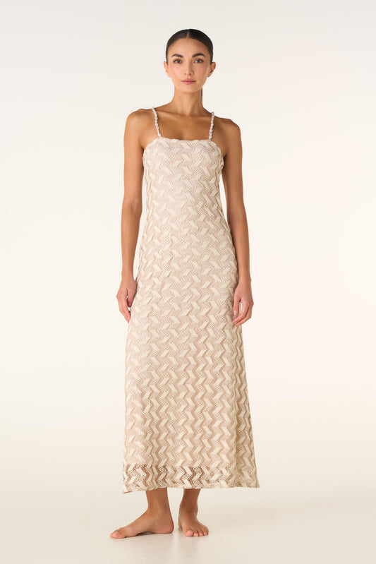 ORIA ZIGZAG SAND DRESS