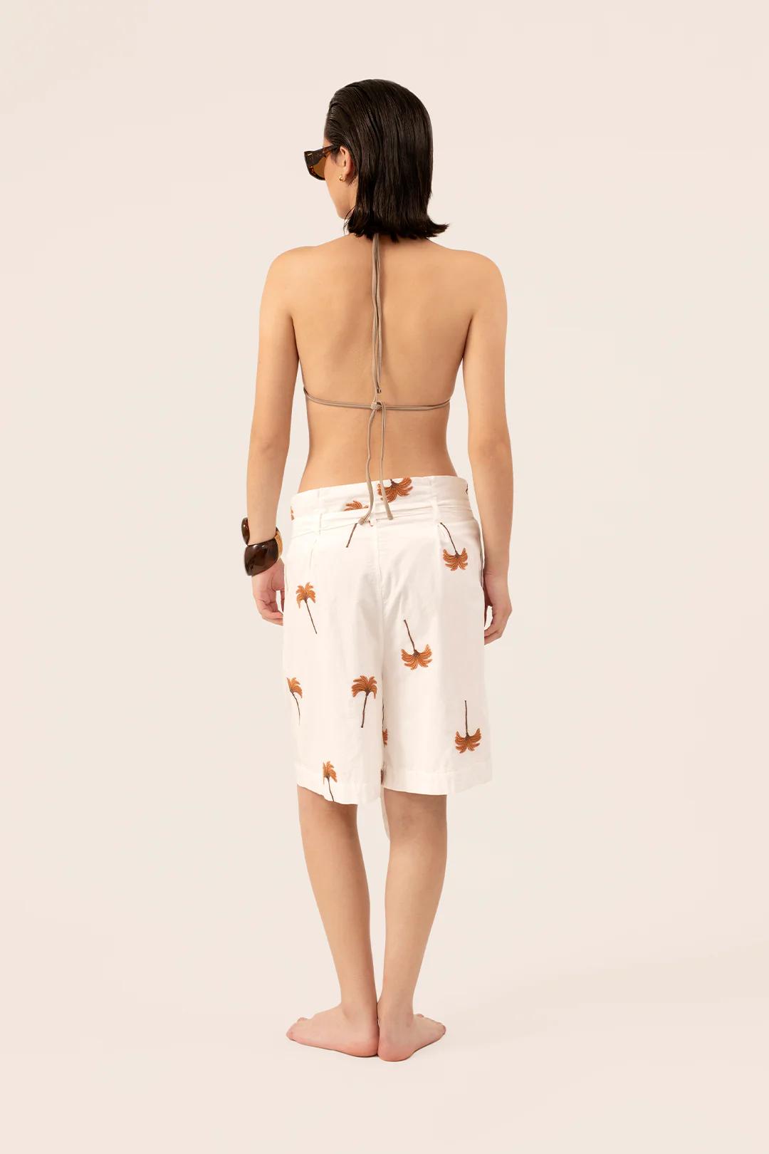 ORANGE PALM SHORTS
