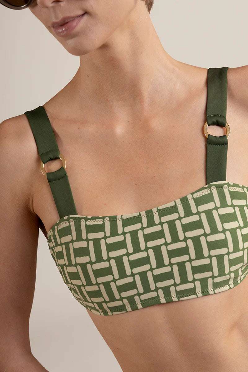 RINGS AND GREEN PRINT BIKINI
