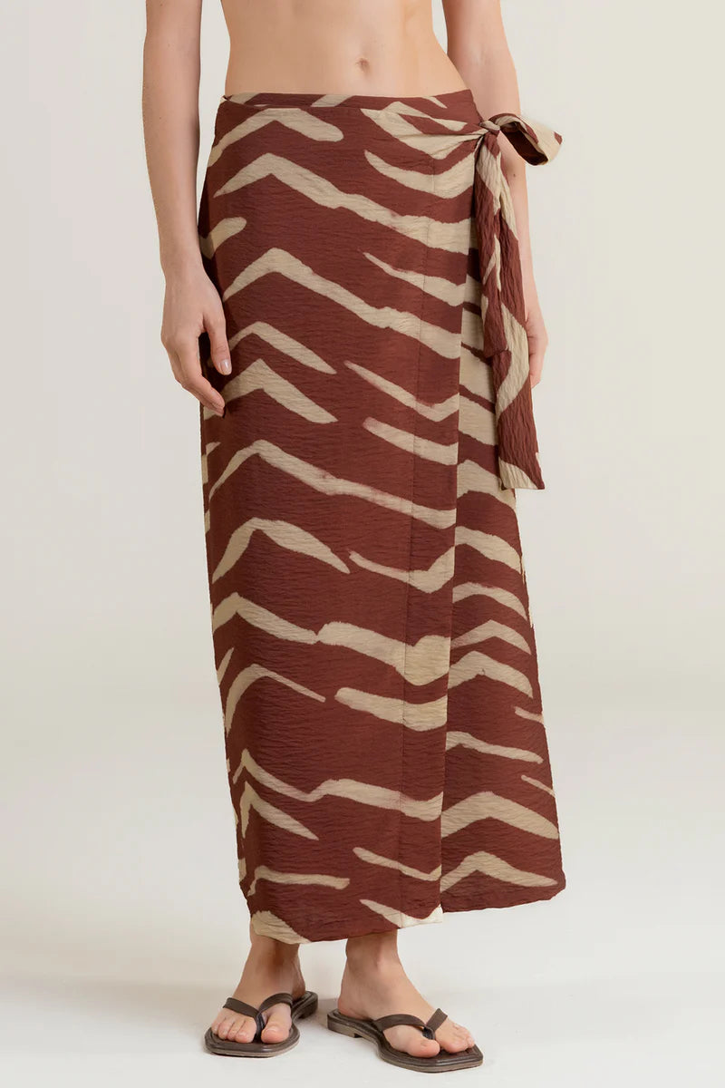 PRINT TERRACOTTA SKIRT