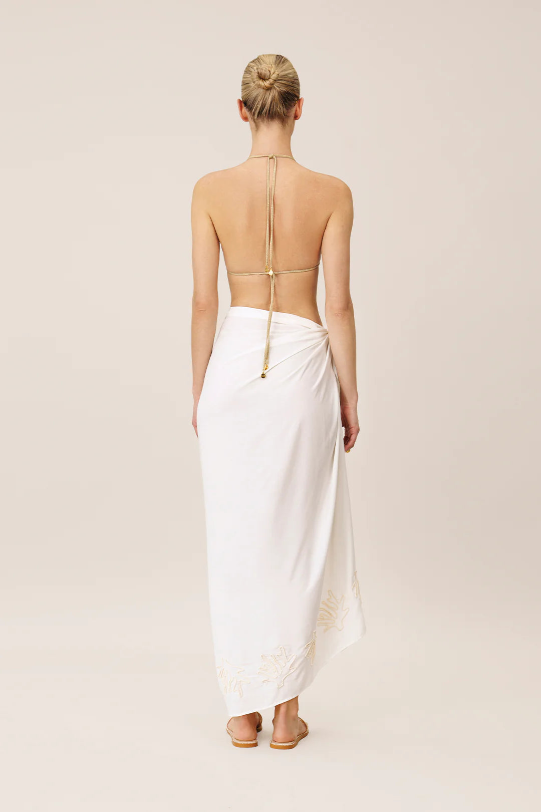 CORAL WHITE PAREO