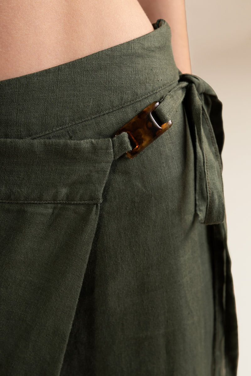 OLIVE GREEN LINEN SET