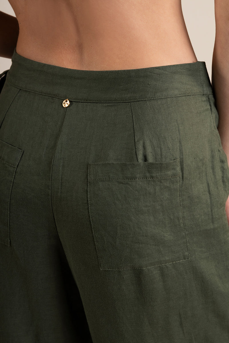 OLIVE GREEN LINEN SET