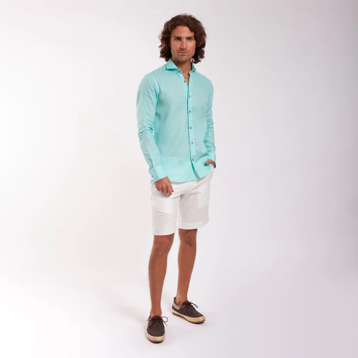LINEN SHIRT LIGHT GREEN