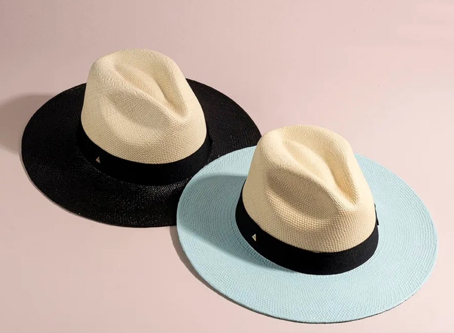 NATURAL WITH BLACK PAINTED HAT