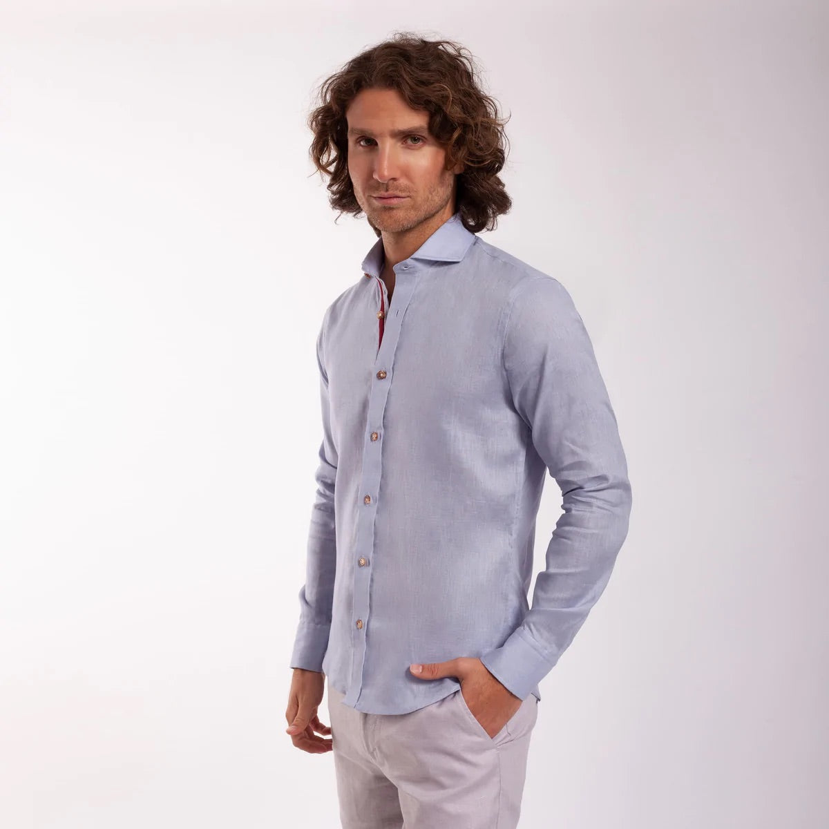 LINEN SHIRT LIGHT BLUE