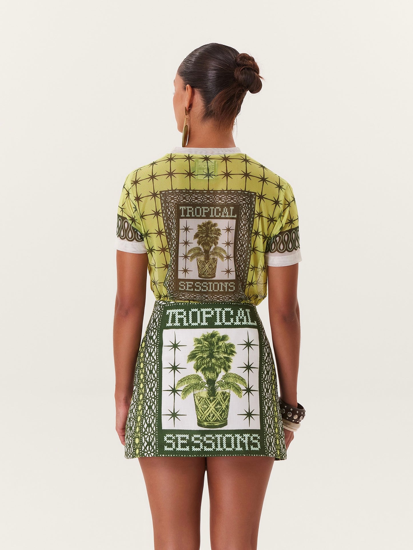 TROPICAL MINI SKIRT GREEN