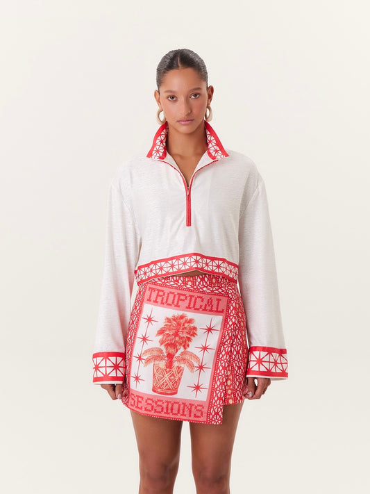 TROPICAL MINI SKIRT PINK