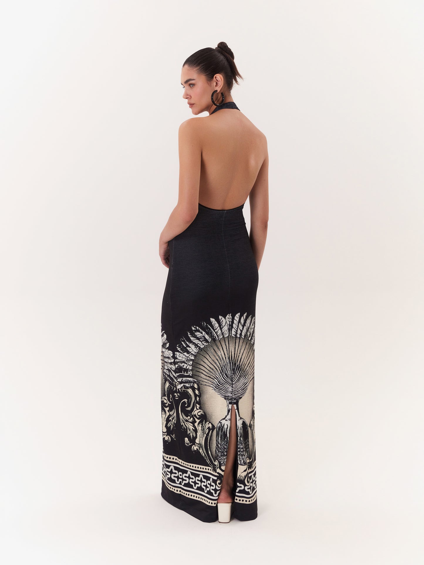 MAXI DRESS HALTER SOLAR BLACK