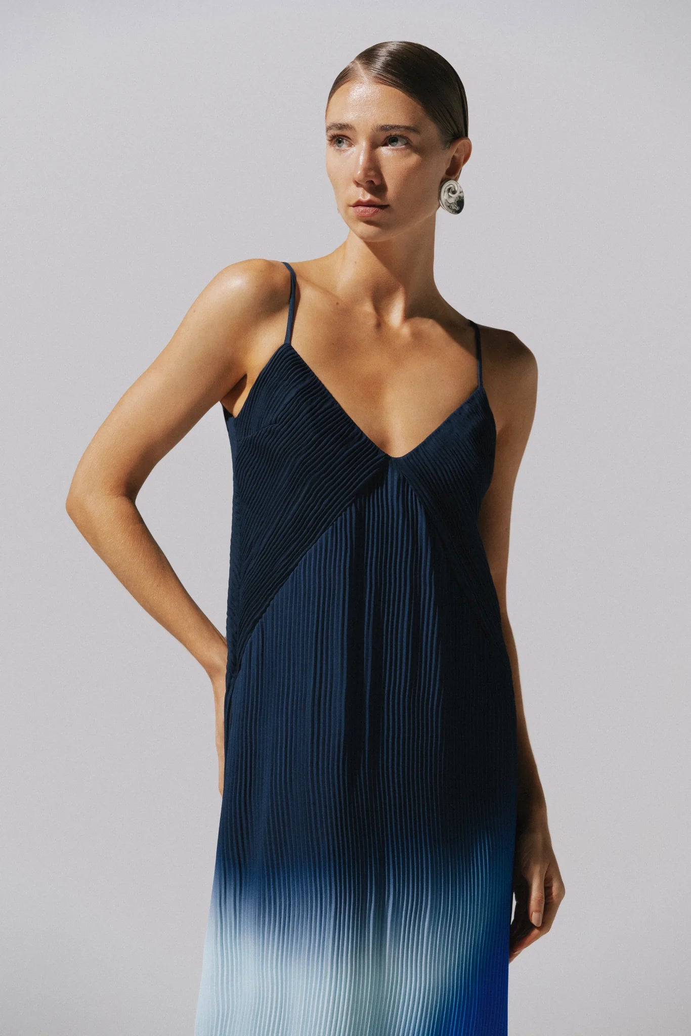 PLIE MAXI DRESS BLUE MARINE