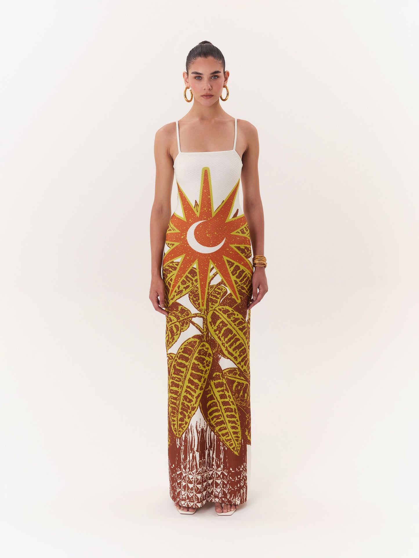 SOLAR STRAIGHT MAXI DRESS BROWN