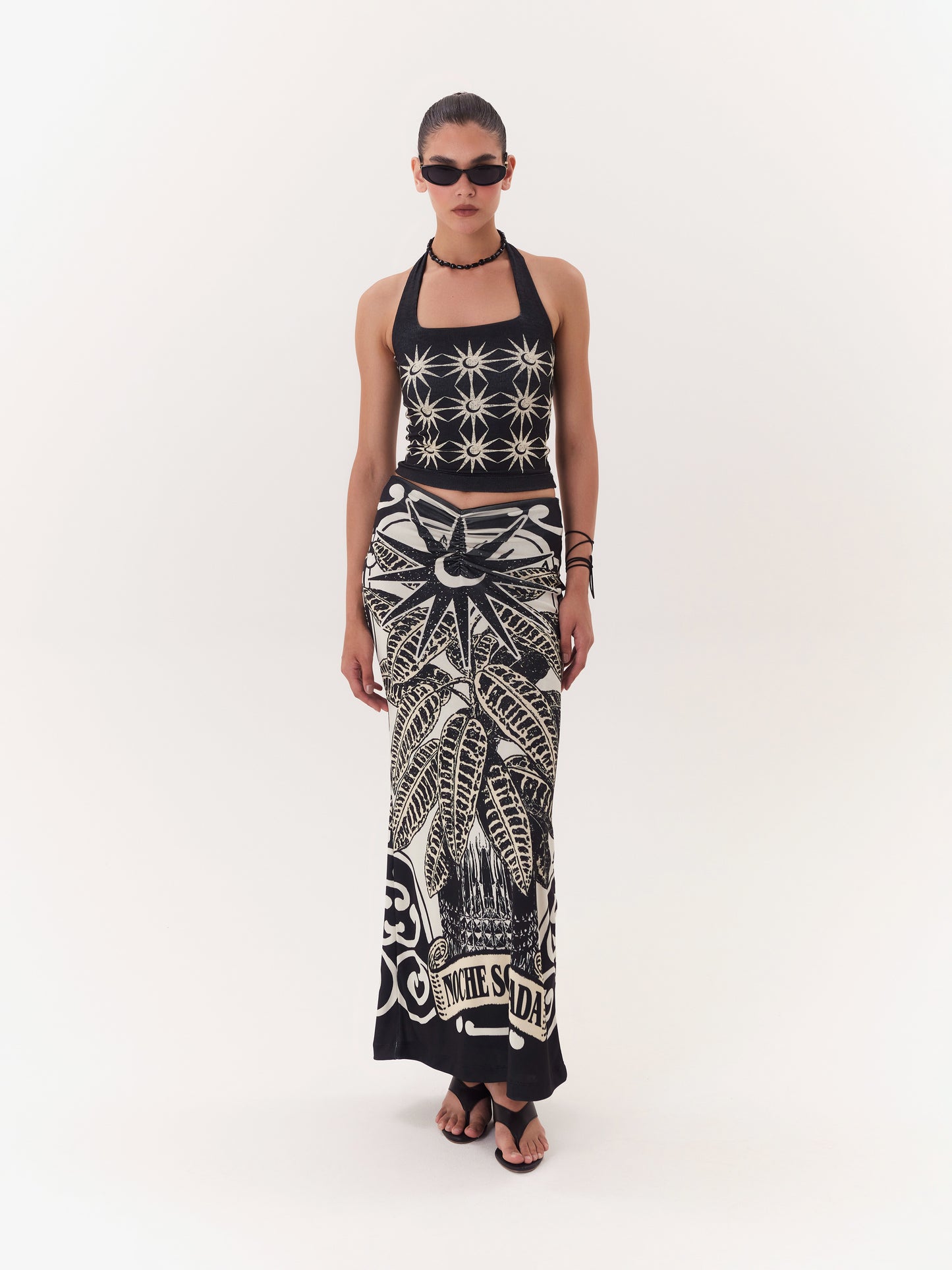 SOLAR HALTER TOP BLACK