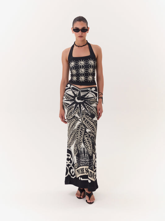 SOLAR HALTER TOP BLACK