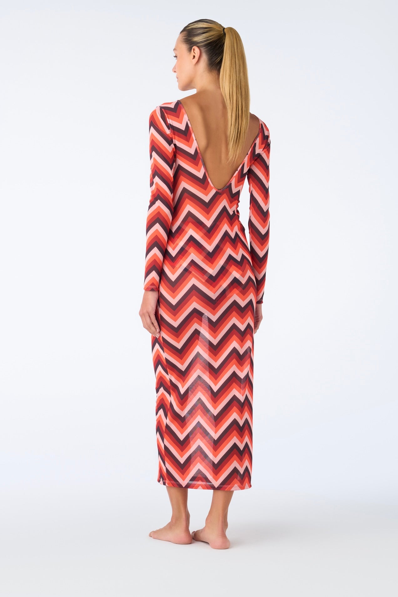 GOLDEN SURF MESH LONG DRESS