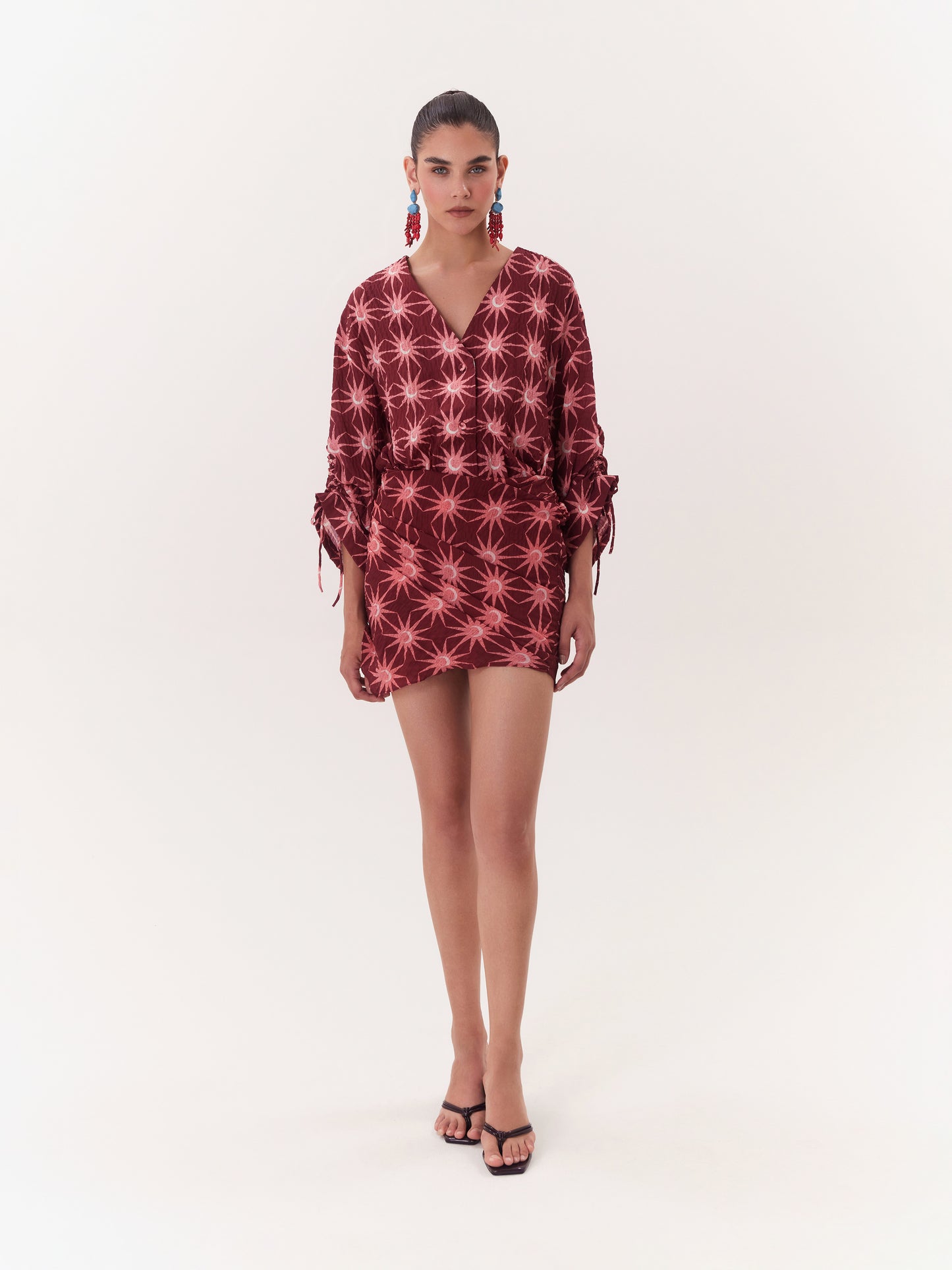 SOLAR WRAP DRESS WINE