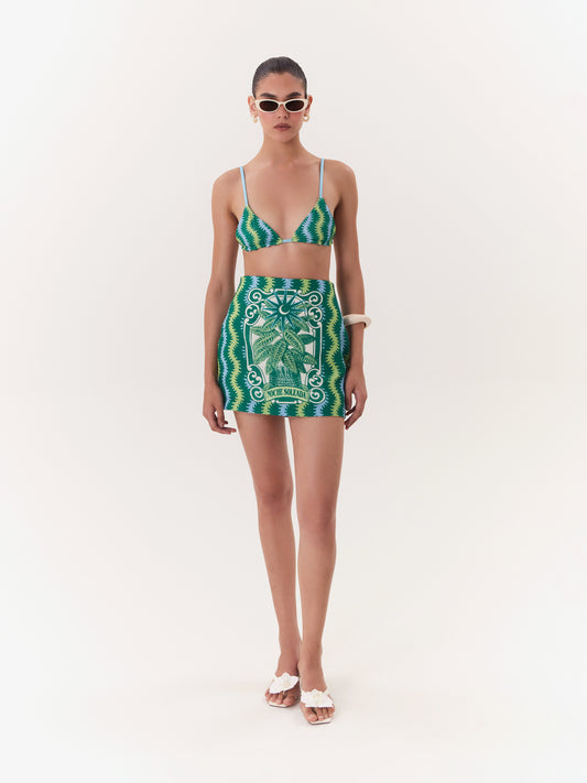 SOLAR MINI SKIRT GREEN