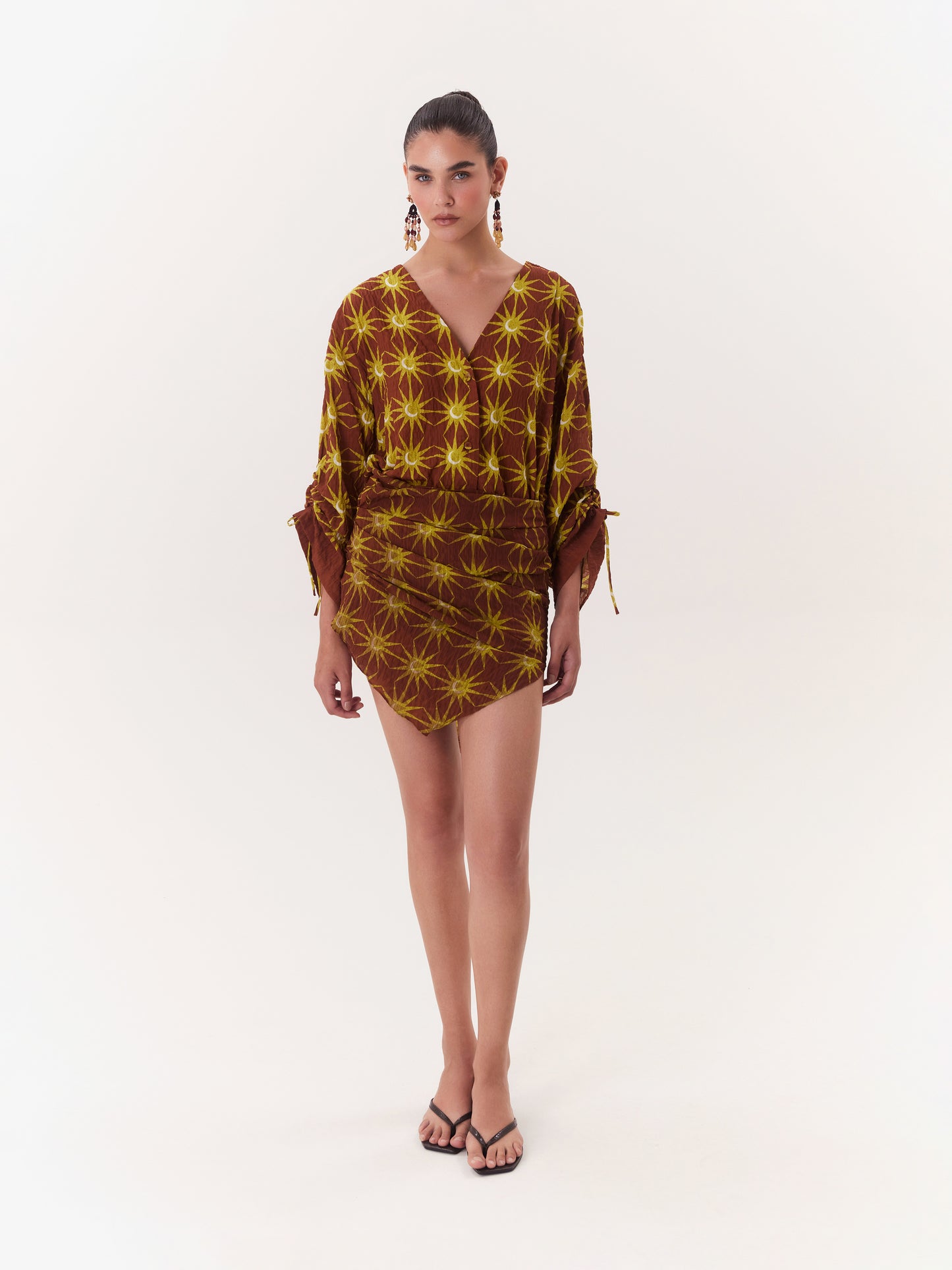 SOLAR WRAP DRESS BROWN