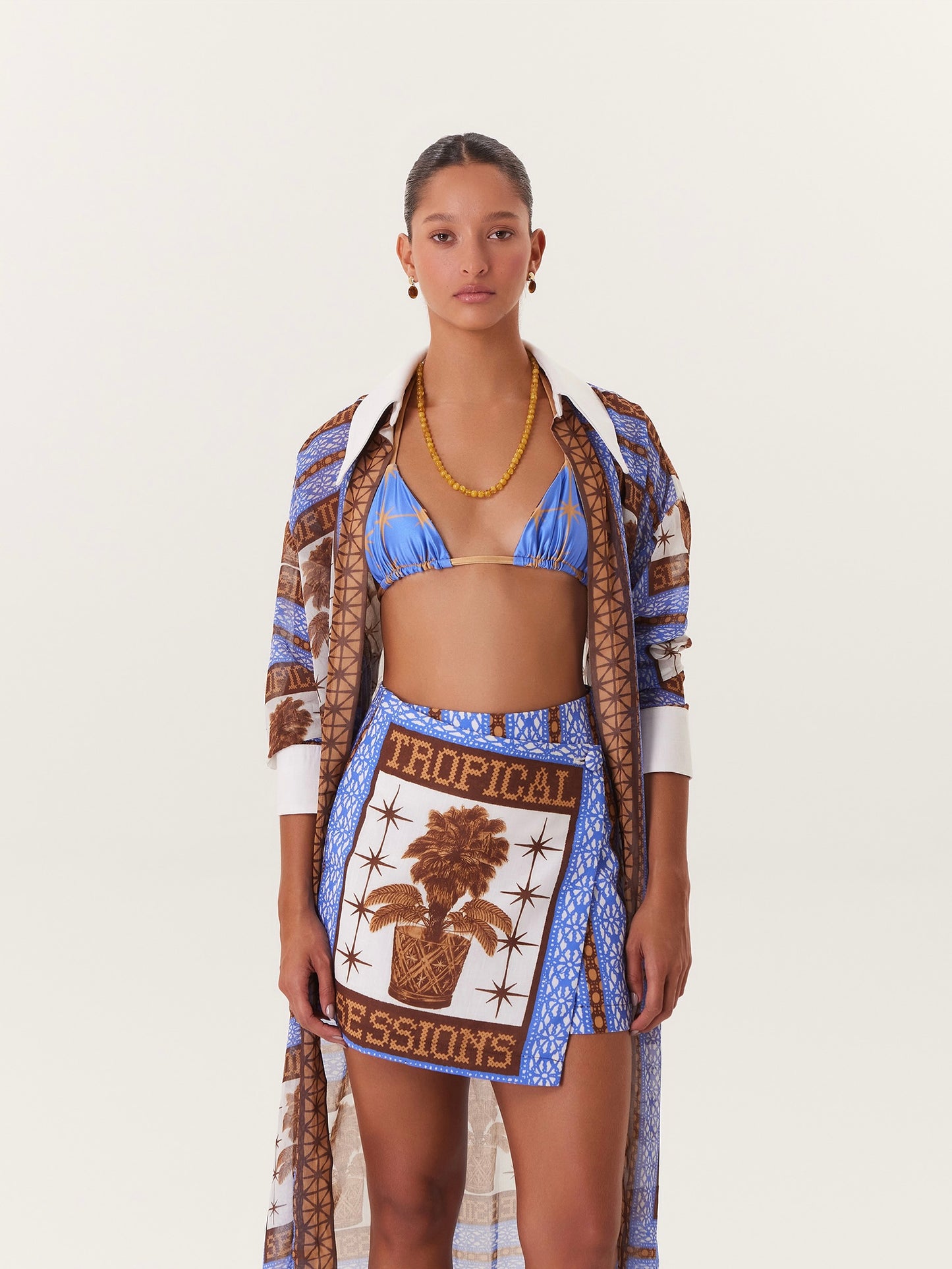 TROPICAL MINI SKIRT BLUE