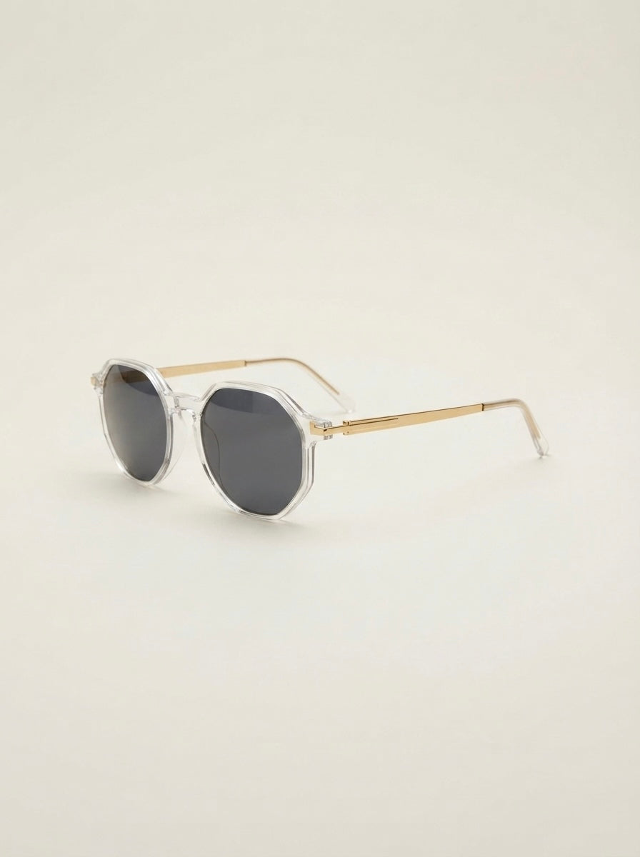 CLEAR ROUND SUNGLASSES