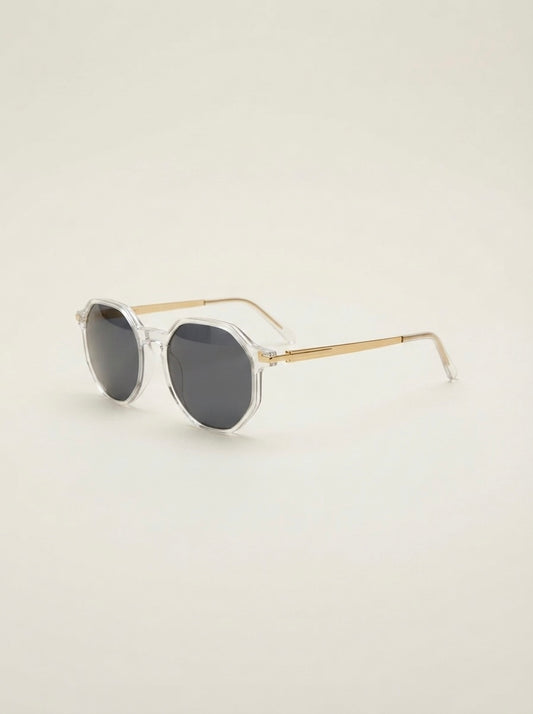 CLEAR ROUND SUNGLASSES