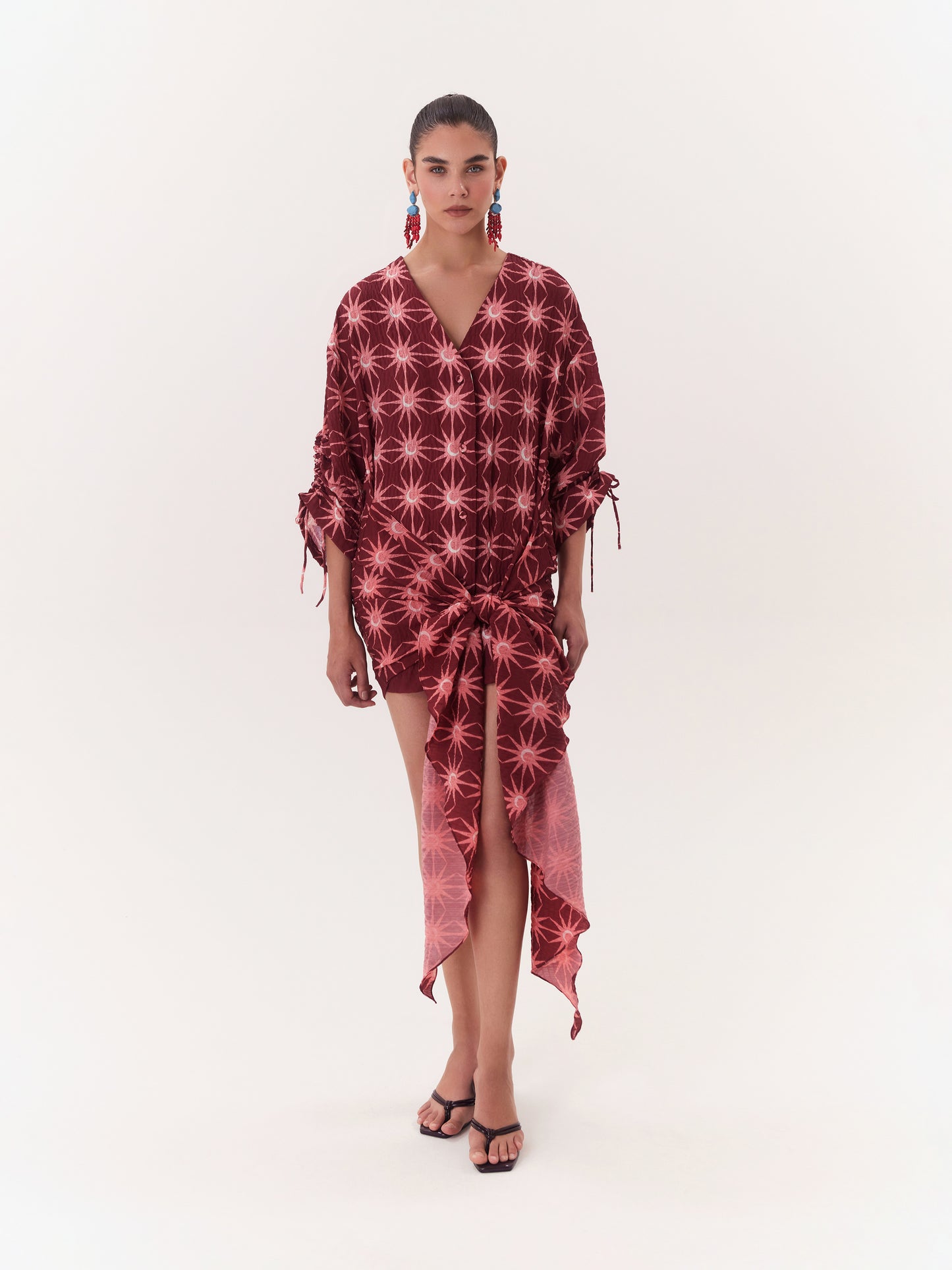 SOLAR WRAP DRESS WINE