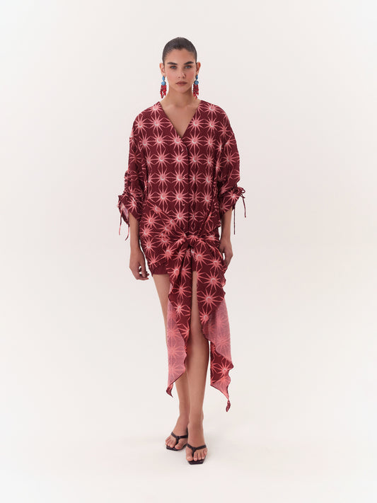 SOLAR WRAP DRESS WINE