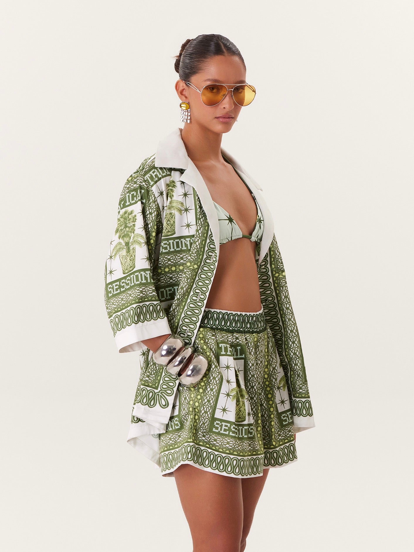 TROPICAL BLOUSE GREEN