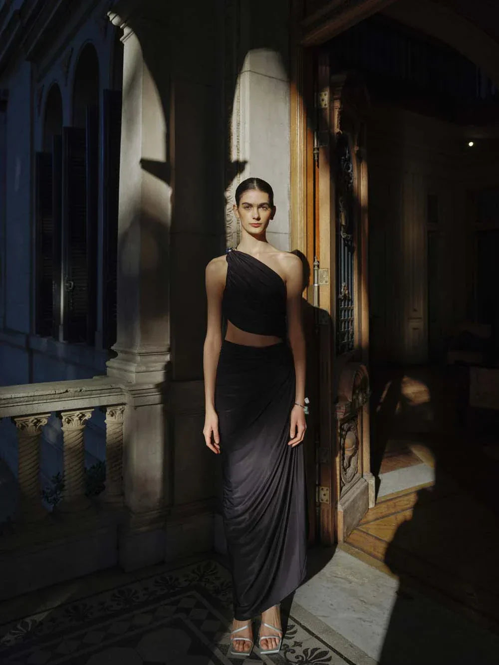 AURORA CHARCOAL DRESS