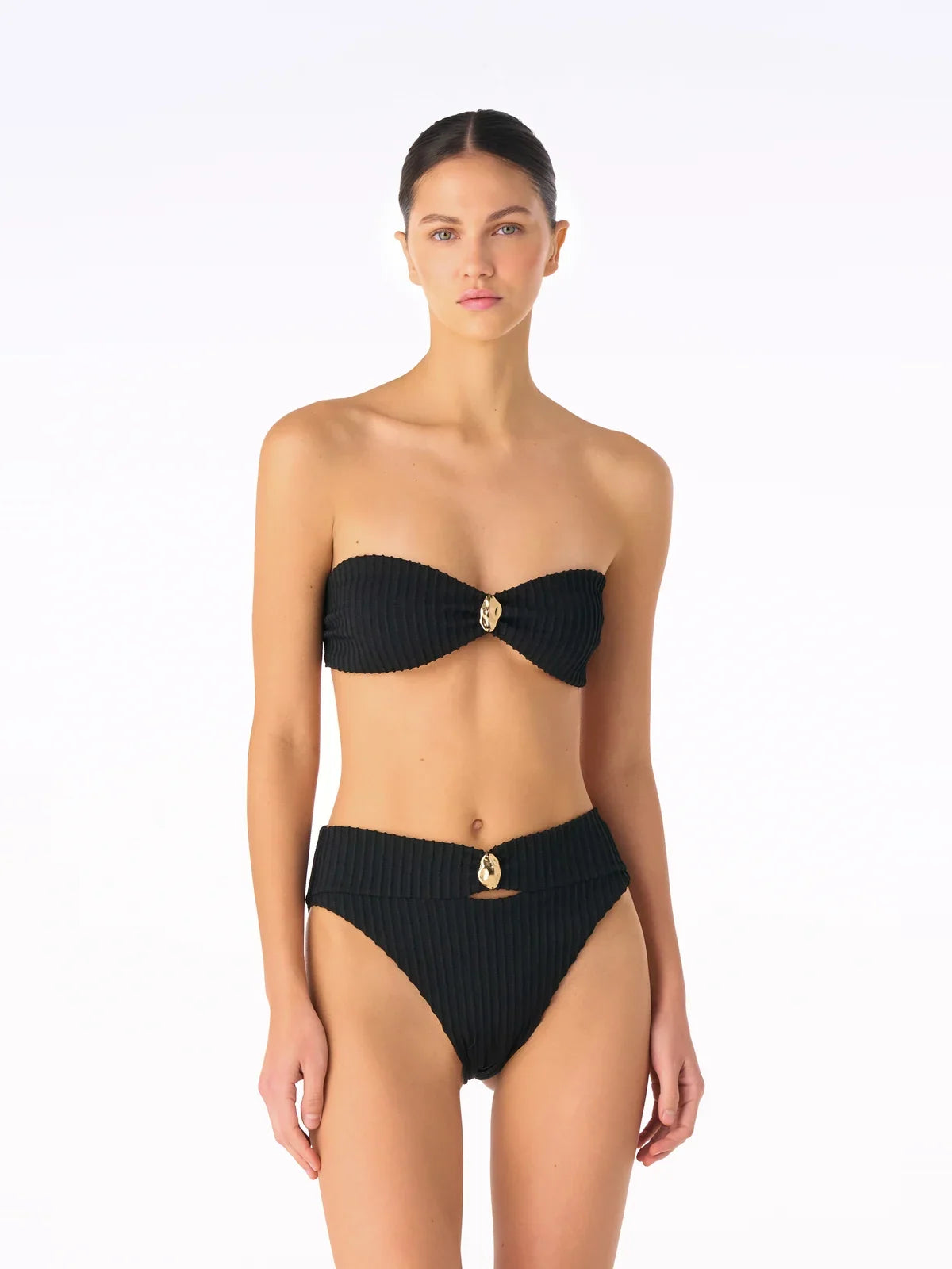 CANE & YUMA SHELL BLACK BIKINI