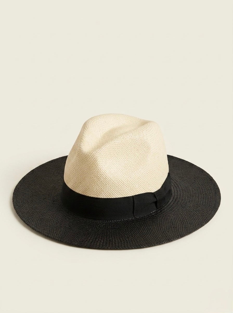 NATURAL WITH BLACK PAINTED HAT