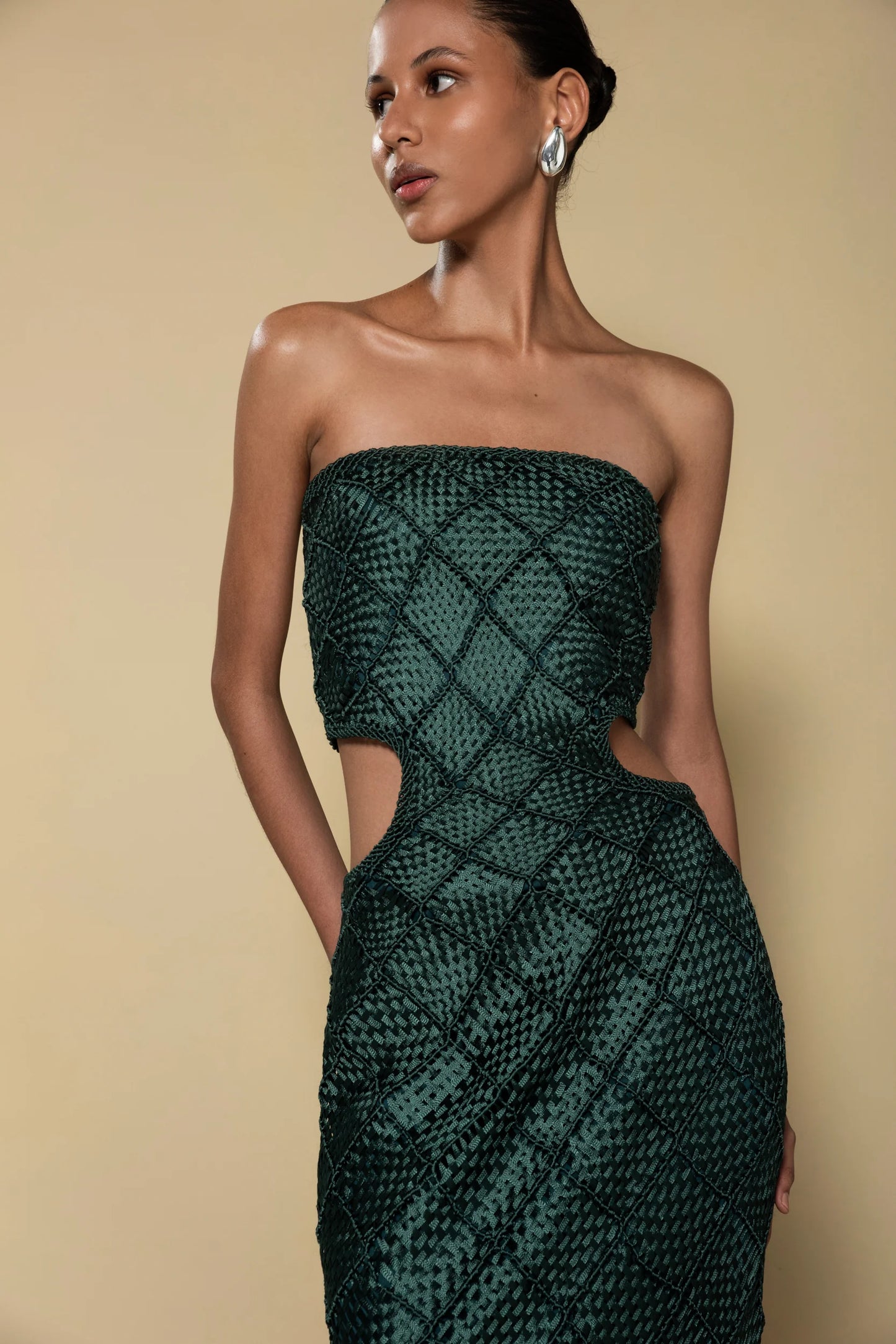 NINA DRESS BOTTLE GREEN