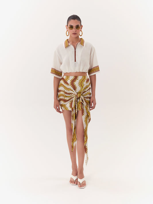 CROPPED TOP SOLAR BROWN