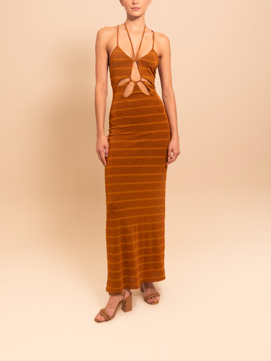 DALIA COGNAC DRESS