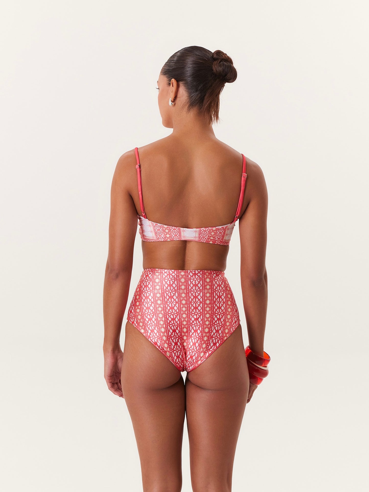 TROPICAL HIGH WAIST BIKINI PINK
