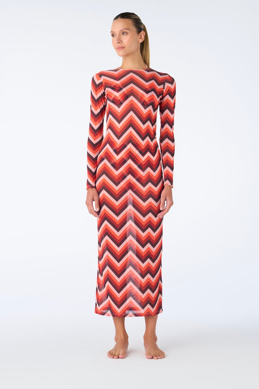 GOLDEN SURF MESH LONG DRESS