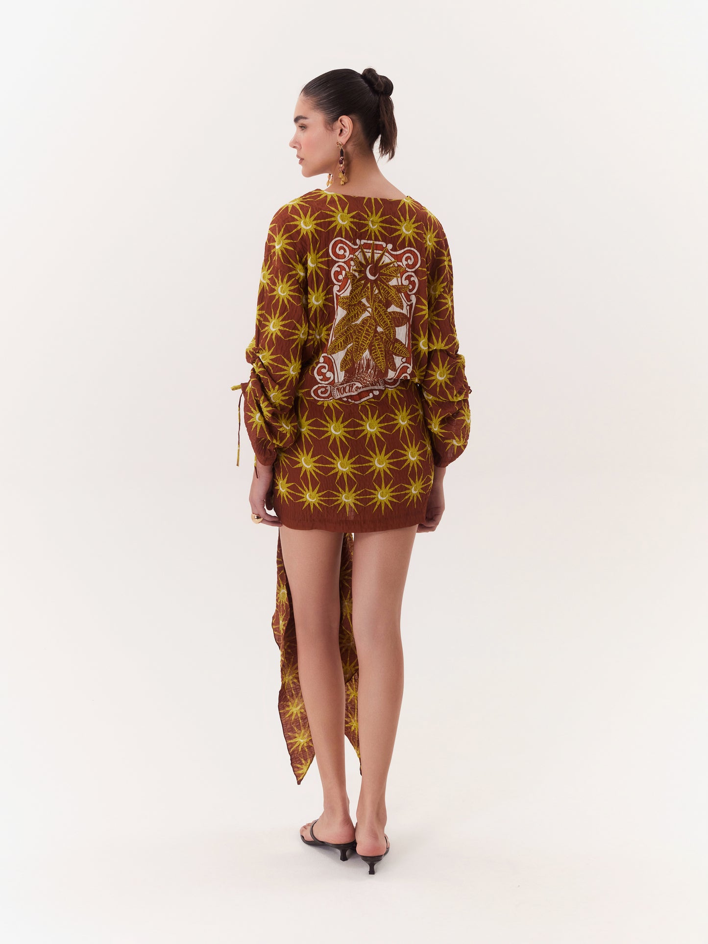 SOLAR WRAP DRESS BROWN