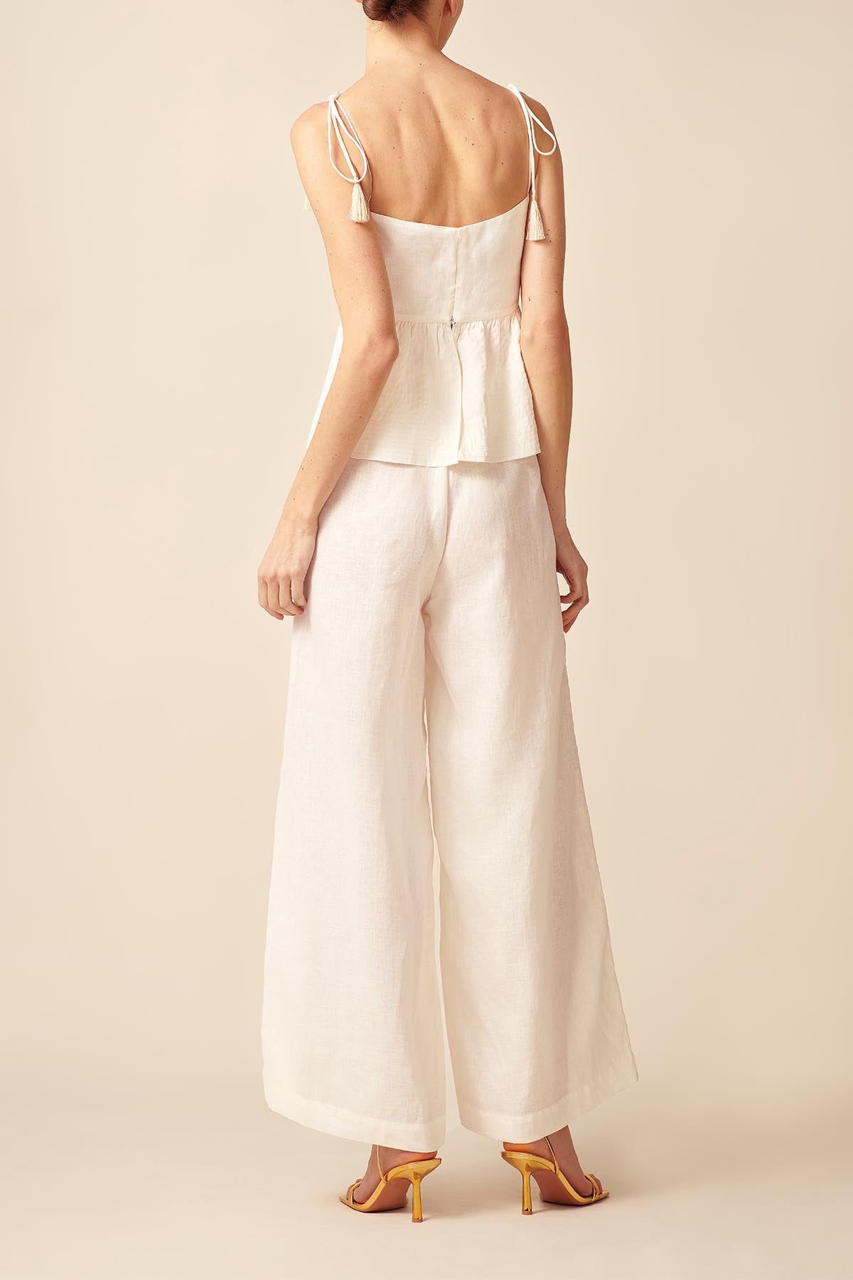 SAFAA PANTS & JAMILA TOP IVORY LINEN
