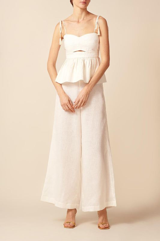 SAFAA PANTS & JAMILA TOP IVORY LINEN