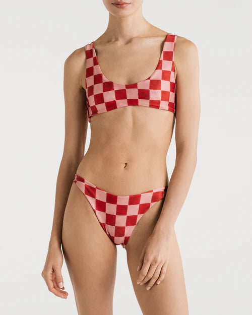 LU & LULI RED CHECKERS BIKINI